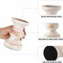 CedarLux Rustic Pillar Candle Holder, 6 Inch White Wooden Candlestick Holders, Farmhouse Candle Stands for Pillar Candle,Decorative Wood Candlestick Holders for Living Room, Table Centerpiece