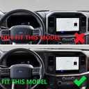 Carbon Fiber Style Center Console Dashboard Panel Navigation Frame Cover Trim Interior Accessories for Ford F150 2021+ Navigation (24-25 high Configuration)