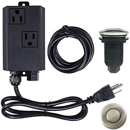 Garbage Disposal Air Switch Kit Dual Outlet Sink Top Waste Disposal Stainless Steel Brushed Nickel On/Off Air Button Food and Waste Disposals Part by Etoolcity - Amazon.com
