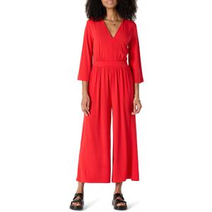 Amazon Essentials Women's Relaxed-Fit Matte Jersey Jumpsuit (Red, XS)