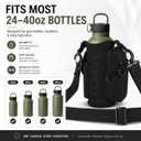 Magnetic Gym Bag Water Bottle Holder with 6 Strong Magnets, Phone Pouch & Adjustable Strap, Fits 2440oz Bottles, Magnetic Bottle Carrier for Gym, Fitness, Hiking, Travel, Black