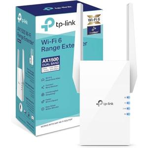 TP-Link AX1500 WiFi Extender Internet Booster, WiFi 6 Range Extender Covers up to 1500 sq.ft and 25 Devices,Dual Band up to 1.5Gbps Speed, AP Mode w/Gigabit Port, APP Setup, OneMesh Compatible(RE505X)