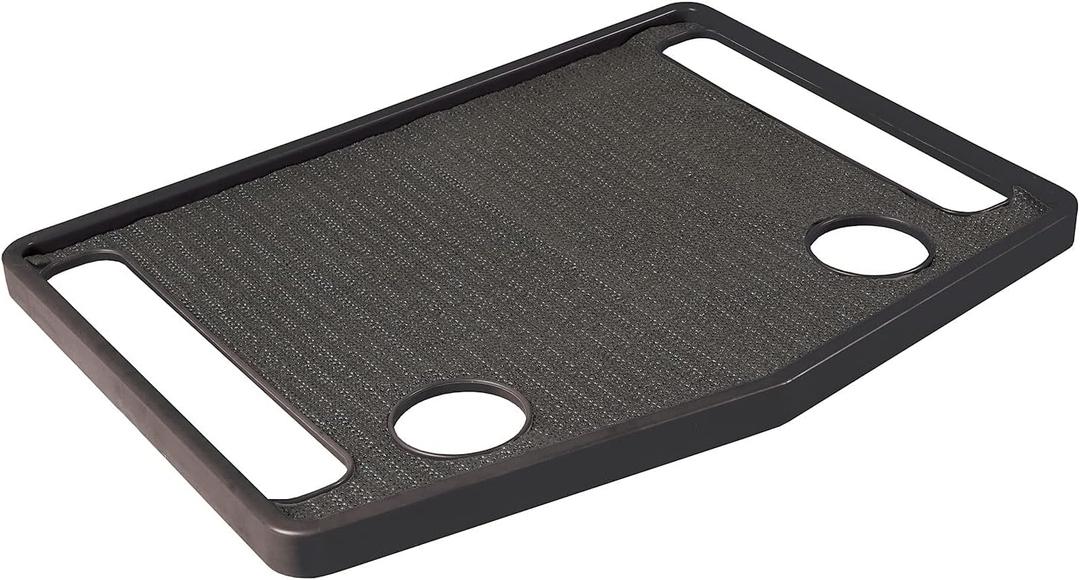 Support Plus Walker Tray Table - Non Slip Mobility Mat with Cup Holder (21"x16") - Black