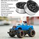 4 Pcs RC Wheel Hub, 1.55 Inch RC Wheel Rim Hub 5 Hole Silver Rim Universal Simulation Tire Beadlock Accessories for Axial AX90069 Crawlers (Black)
