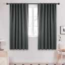 Deconovo Rod Pocket and Back Tab Curtains Room Darkening Curtain Blackout Thermal Insulated Window Curtains for Bedroom 52Wx63L Inch Dark Grey 2 Panels (52"W x 63"L (Pack of 2))