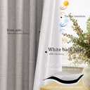 Silver Linen Blackout Curtains 96 Length 2 Panels Set for Living Room Bedroom, 100% Black Out Thermal Insulated Linen Drapes, Room Darkening Grommet Curtains 96 Inches Long