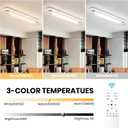 ADISUN Modern LED Ceiling Light, Semi Flush Mount Ceiling Light with Remote Control, 31.5in, 42W, Dimmable, White Linear Ceiling Lamp for Living Room, Kitchen, Bedroom