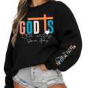 FASHGL Christian Sweatshirts Women Jesus Sweatshirt - Spirit Lead Me Shirt God Shirts Religious Crewneck Long Sleeve Top Black,smal