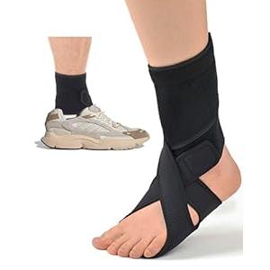 Furlove AFO Foot Drop Brace for Walking with Shoes, Drop Foot Brace Soft Night Splint for for Sleeping, Adjustable Foot Support (Left)