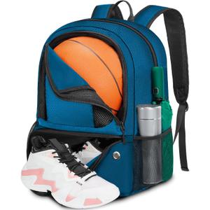 YOREPEK Basketball Backpack, Lightweight Basketball Bag with Ball Holder & Shoes Compartment, Sports Backpack Training Equipment Fit Soccer Volleyball Football