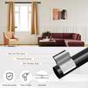 OLV Black Curtain Rod, 1 Inch Adjustable Modern Curtain Rods for Windows 30 to 41 Inch, Decorative Heavy Duty Window Treatment Rods with End Cap Finials, Telescopic Splicing Drapery Pole, Easy Install