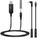 Xislet 3 in 1 Radar Detector Power Cord, 6.8ft USB to DC Step Up Converter Cable Power with RJ11 Connector Plug Cable/DC Jack 3.5mm/Angle Adapter Fits for Escort Valentine One Beltronics Cobra