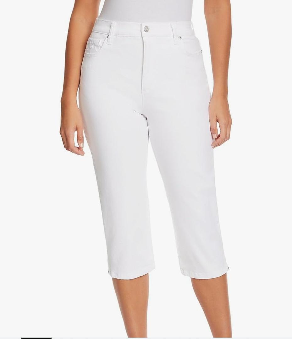 Gloria Vanderbilt Women's Amanda Capri Jeans, XL, White