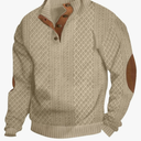 Men's Block Striped Sweatshirt Casual Outdoor Long Sleeve Stand Collar Pullover Sweatshirt Button Quarter Sweater, XXXL