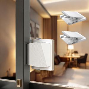 2 x 2Pcs Sliding Door Lock, Sliding Glass Door Child Lock, Suitable for Sliding Windows, Patio Doors, Sliding Closets, No Drilling, Easy to Install, Provides More Security