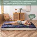 MAXYOYO Black Moon and Star Futon Mattress, Japanese Floor Mattress Quilted Mattress Topper, Extra Thick Folding Sleeping Pad Breathable Floor Lounger Guest Couch for Camping, Twin