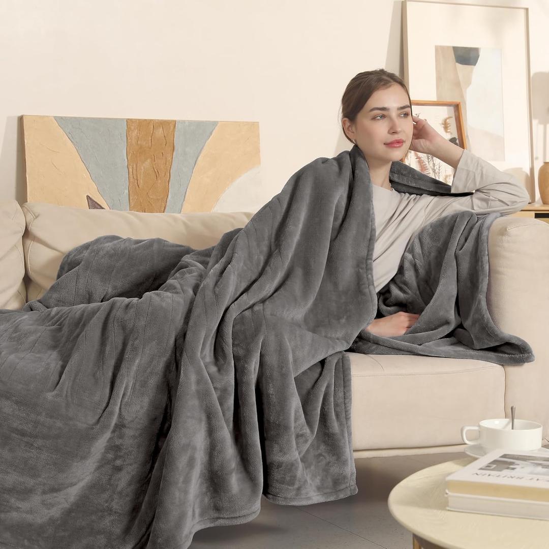 COZYTY Electric Blanket Heated Blanket Full Size, Super Soft Cozy Upgraded Flannel Heating Blanket with 6 Heating Levels & 1-10 Hours Auto Off, ETL & FCC Certification, 72" x 84", Silver Gray