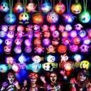 118 PCS Halloween Party Favors Bulk, 80 Rings, 14 Brooches, 12 Necklaces, 12 Bracelets, Halloween Toys for Kids, Glow in the Dark Toys, Bulk Halloween Goodie Bag Fillers, Halloween Party Supplies