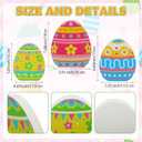 Threan 3 Pcs Easter Table Decoration Easter Egg Table Wooden Signs Spring Egg Wood Tabletop Centerpiece Decorations for Home Dining Room Party Office Decor