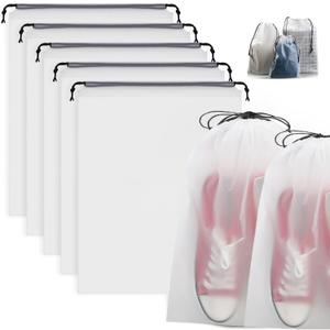 20 Pcs Travel Shoe Bags Shoe Organizer for Packing Clear Drawstring Travel Shoe Bag for Luggage