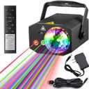 Party Lights Dj Disco Ball Light with Pattern Projection and Sound Activated, Buclhoz RGB Colored Strobe Stage Lighting for Parties Indoor Dance Birthday Rave Bar Karaoke Christmas Wedding Show Club (Black)