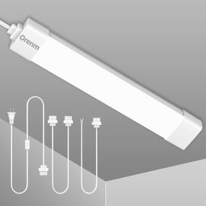 LED Closet Light, 1.4FT 17in with Plug, 16W 1700LM 5000K IP65 Linkable Ceiling Shop Light with NO/Off Switch Plug Cord