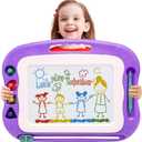 BABLOCVID Magnetic Drawing Board Toddler Toys for Boys Girls, 15 Inch Erasable Doodle Board for Kids Colorful Etch Education Sketch Doodle Pad Toddler Toys for Age 3 4 5 6 7 Year Old Boy Girl (Purple)