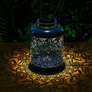 Solar Lanterns Lights Garden Decoration, Butterfly Lantern Gifts for Women Mom Mothers Day Birthday, Outdoor Waterproof Hanging Lantern Solar Metal Decor Yard Patio Pathway Lawn, Blue