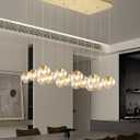 ykolupty Glass Chandelier LED Modern Gold Pendant Light Globe Ceiling Light 16-Lights Glass Ball Chandeliers for Staircase Living Room Hotel Hallway Foyer Entryway (16 Lights-Rectangle Chandeliers)