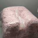 MAXYOYO Folding Sofa Bed, 2 in 1 Convertible Sofa to Lounger Comfy Single Bean Bag Chair for Adults, Floor Sleeper Couch with Handle, Faux Fur Couch Bed for Living Room Bedroom, Pink