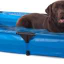 K&H Pet Products Portable Dog Pool & Pet Bath for Dogs and Puppies, Swimming Pool for Large Pets, Heavy Duty Liner with Metal Frame, Easy Drain Plug, Foldable - Extra-Large 50 X 32 X 9in Chill Blue