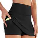 DLOODA Womens Skort Tennis Skirt with Pocket Shorts Mini Golf Skirts High Waisted Athletic Skorts Summer Workout (Black, XL)