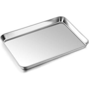 P&P CHEF 12.5 Inch Baking Cookie Sheet, Oven Pan Tray Stainless Steel Sheet Pan for Kitchen, Oven Bakeware for Multi Uses, Shiny Look & Dishwasher Safe, Healthy & Heavy Duty, 1Pc