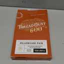 TEXAS LINEN CO. 100% Egyptian Cotton Pillow Cases Set of 2, 600 Thread Count White Standard/Queen Pillowcase for Sleeping, Soft, Silky Sateen Weave Bed Pillow Cover, Extra Long Staple Pillowcases