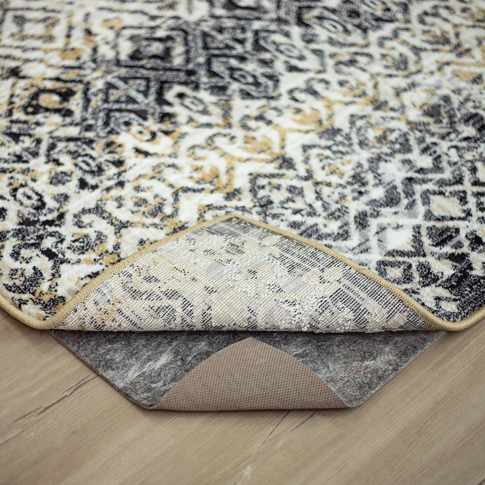 Mohawk Home 9' x 12' Non Slip Rug Pad Gripper 1/4 Thick Dual Surface Felt + Rubber Gripper - Safe for All Floors (12' x 9' (Rectangular))