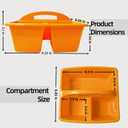 6 Pack Classroom Caddy with Handle, Plastic Storage Caddy Organizer with 3 Compartments, Desk Caddies Portable Storage Bin for Pencil, Crayon, Marker, Home, Office, Classroom Supply, Rainbow Colors
