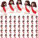 Sumind 50 Pcs Little Jesus Figures Original Design Miracle Mini Pocket Jesus to Hide and Seek Easter Egg Filling Religious Party Favors Sunday School Baptism Gifts(Red)