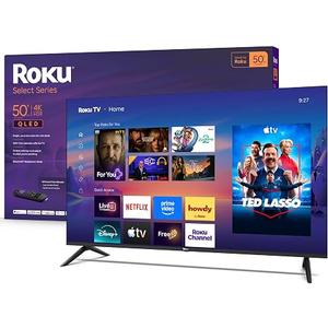 Roku 50-Inch Select Series Smart TV 2026-4K QLED TV - Roku TV Flat Screen QLED Television with Voice Remote, Wi-Fi & Bluetooth Headphone Mode - Streaming Live Local News, Sports, & Movies