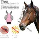 Chunful 6 Pcs Horse Fly Masks with Ears Smooth and Comfortable Mesh Fly Mask Elasticity Breathability UV Protection Horse Face Covering for Riding Supplies(Pink Bow,Medium)