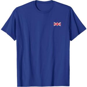 UK T Shirt Women Men Kids Left Chest Union Jack British Flag T-Shirt,XL