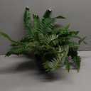 Fake Fern Potted Plant Artificial Boston Ferns in Pot 35 Leaves for Outdoors & Indoor Faux Fern Bush Plant 20inch for Patio Garden Farmhouse Windowsill Office Living Room Decoration Home Decor (Large)