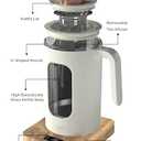 INTASTING Electric Tea Kettle, Electric Kettle with Tea Infuser, 1 Knob Temperature Control, BPA-Free Glass, 1200W Fast Heating, Easy to Clean, 1 Liter (Cream White)
