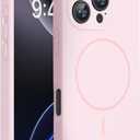 Miracase Magnetic for iPhone 16 Pro Case, [Soft Anti-Scratch Microfiber Lining], Compatible with MagSafe, Liquid Silicone Case Shockproof Drop Protection Phone Case for 16 Pro,Sand Pink