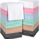 Orighty Ultra Soft Washcloths 48 Pack, Premium Microfiber Towel Sets 12 x 12 inches, Absorbent and Quick Drying Coral Velvet Washcloth, Versatile Wash Cloth for Bathroom, Hotel, and Gym (Multi-Colors) (48 Pack Washcloths)