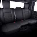 Aierxuan Dodge Ram Back Seat Covers Waterproof Leather Custom Fit 2009-2025 1500, 2010-2024 2500/3500 Crew Quad Regular Cab Pickup Cushions Compatible with Split Bench 40/60(Rear Seat/Black)