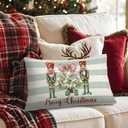 Nutcracker Christmas Decor Pillow Cover 12x20,Nutcracker Decor,Christmas Party Decorations Throw Pillow Covers for Couch Bed Home Bedroom Living Room