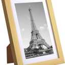upsimples 5x7 Picture Frame Set of 10, Display Pictures 4x6 with Mat or 5x7 Without, Multi Photo Frames Collage for Wall or Tabletop Display, Gold