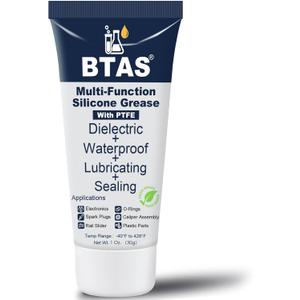 BTAS Dielectric Grease for Electrical Connectors Automotive Spark Plug Boot Battery Terminal Marine Dialectical Electronics Wiring Die Electric Contact Silicone Dialectric Grease 1 oz 1 Pcs
