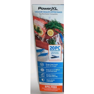 PowerXL Vacuum Seal Zipper Valve Bags 10 Quart 10 Gallon Bags Duo Nutrisealer 20 pcs