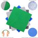 MIMAX Self-Adhesive Baseplates Compatible with DUPLO, Peel-and-Stick Baseplate for DIY Play Table or Wall - 4 Pack (10" x 10") (Green)